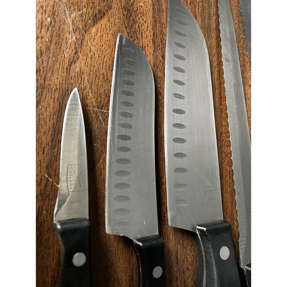 Chicago Cutlery Steak Knife Set Black Handles Set Of 4